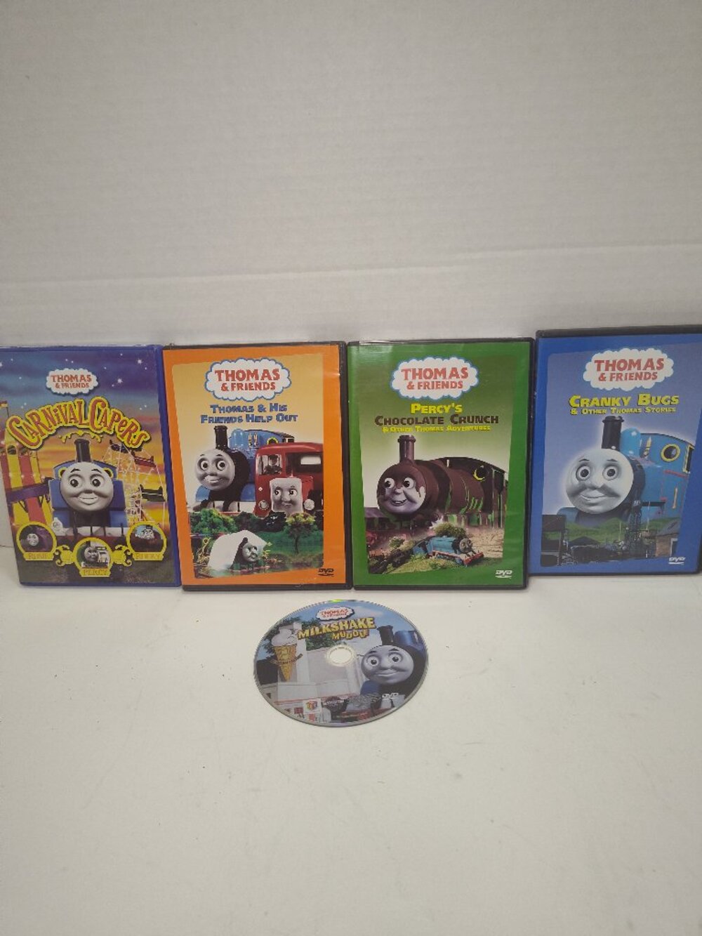 Thomas & Friends DVD Lot 5 Titles 4 Cases Carnival Capers Cranky Bugs Percy
